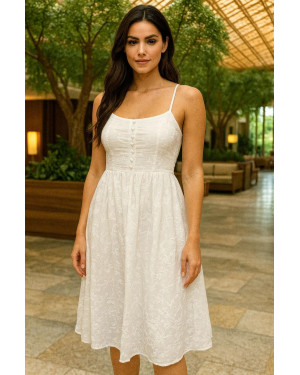 Vestido 3/4 tela bordada Vestido 3/4 tela bordada