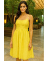 Vestido 3/4 tela bordada
