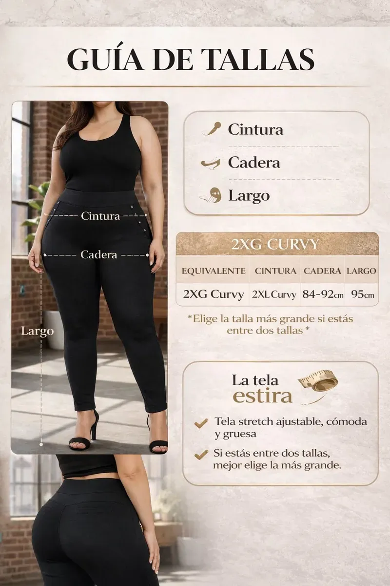 Leggins de Vestir Mariana Mujer Corte Colombiano Push Up Skinny