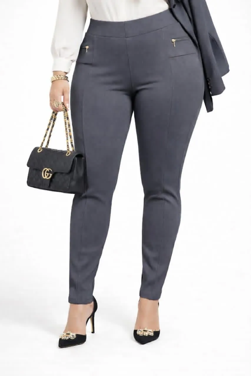 Pantalón vestir stretch curvy – pretina alta