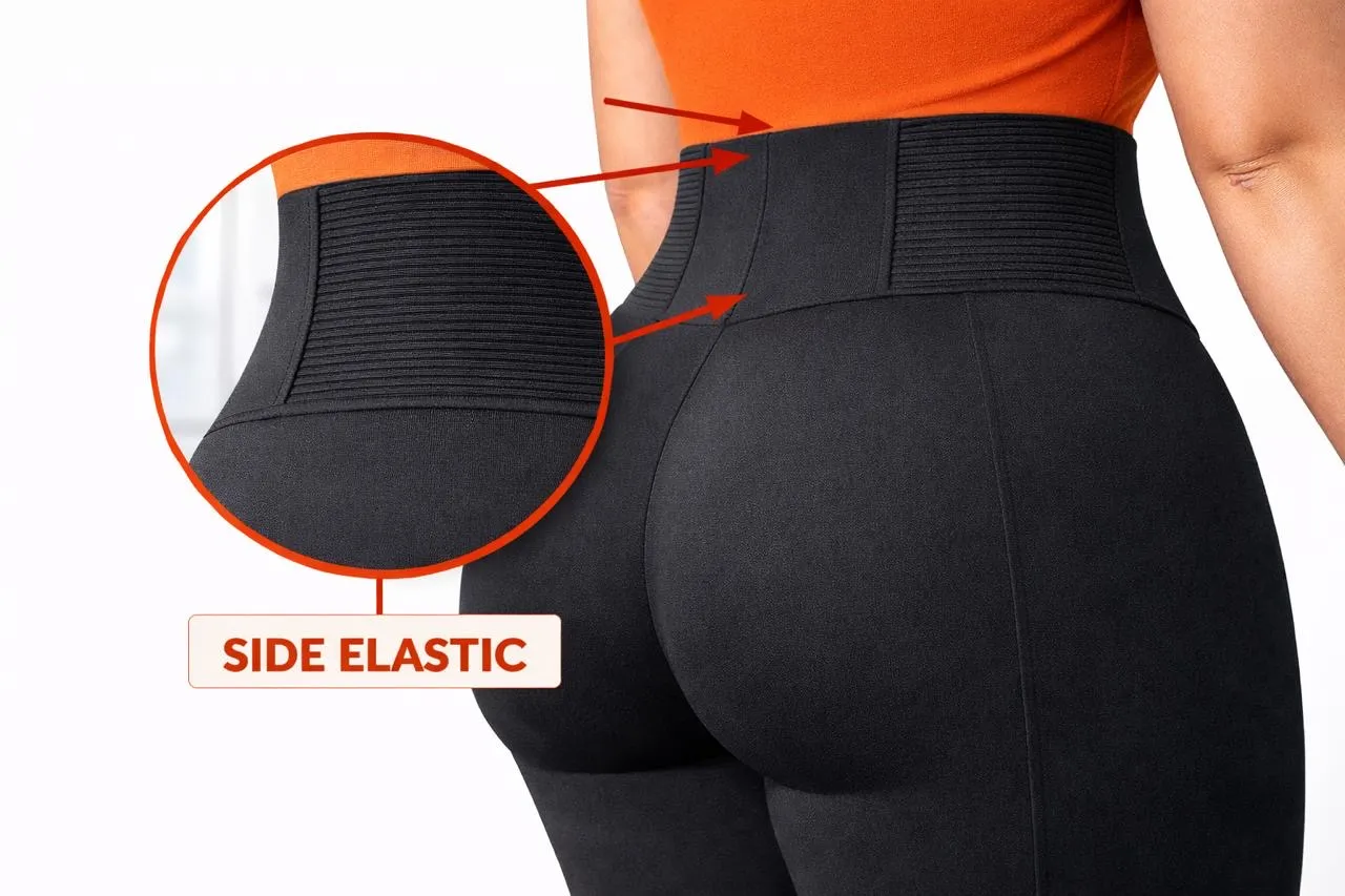 Pantalón Almendra Push Up Pretina Alta Negro XXL Curvy