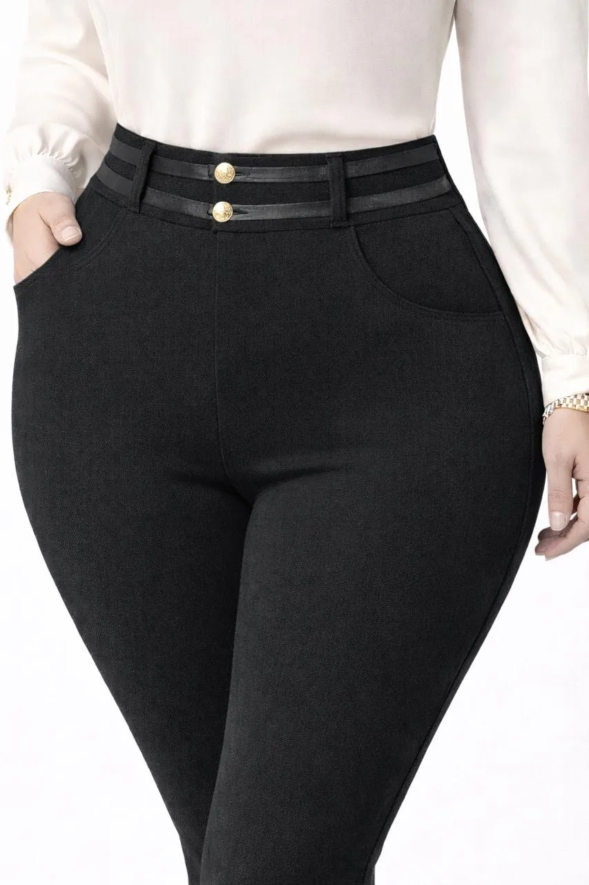 Pantalón Sofy Curvy XXL Pretina Alta Negro