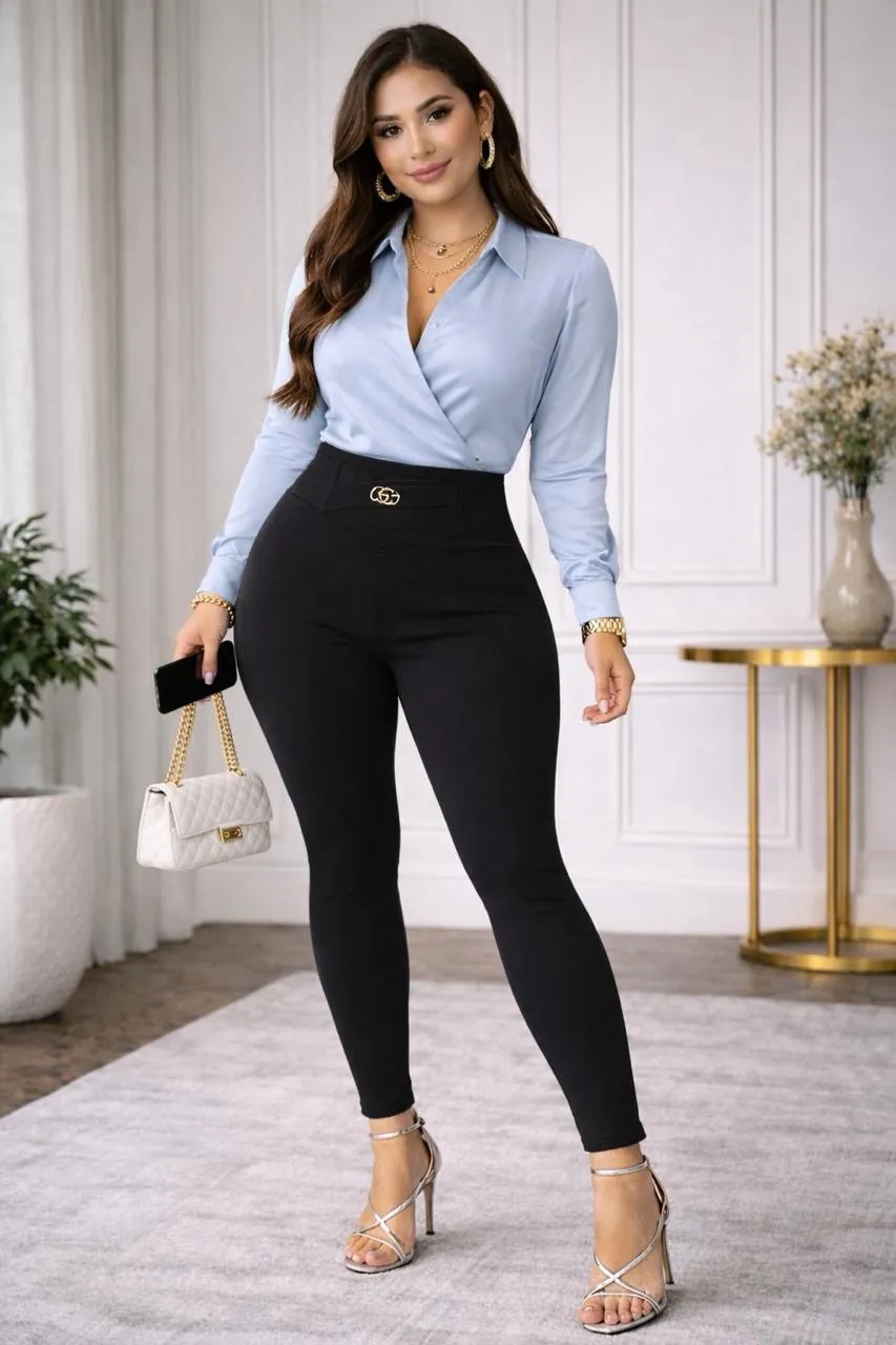 Pantalón Claudia Negro Moldeador Premium Minimalista