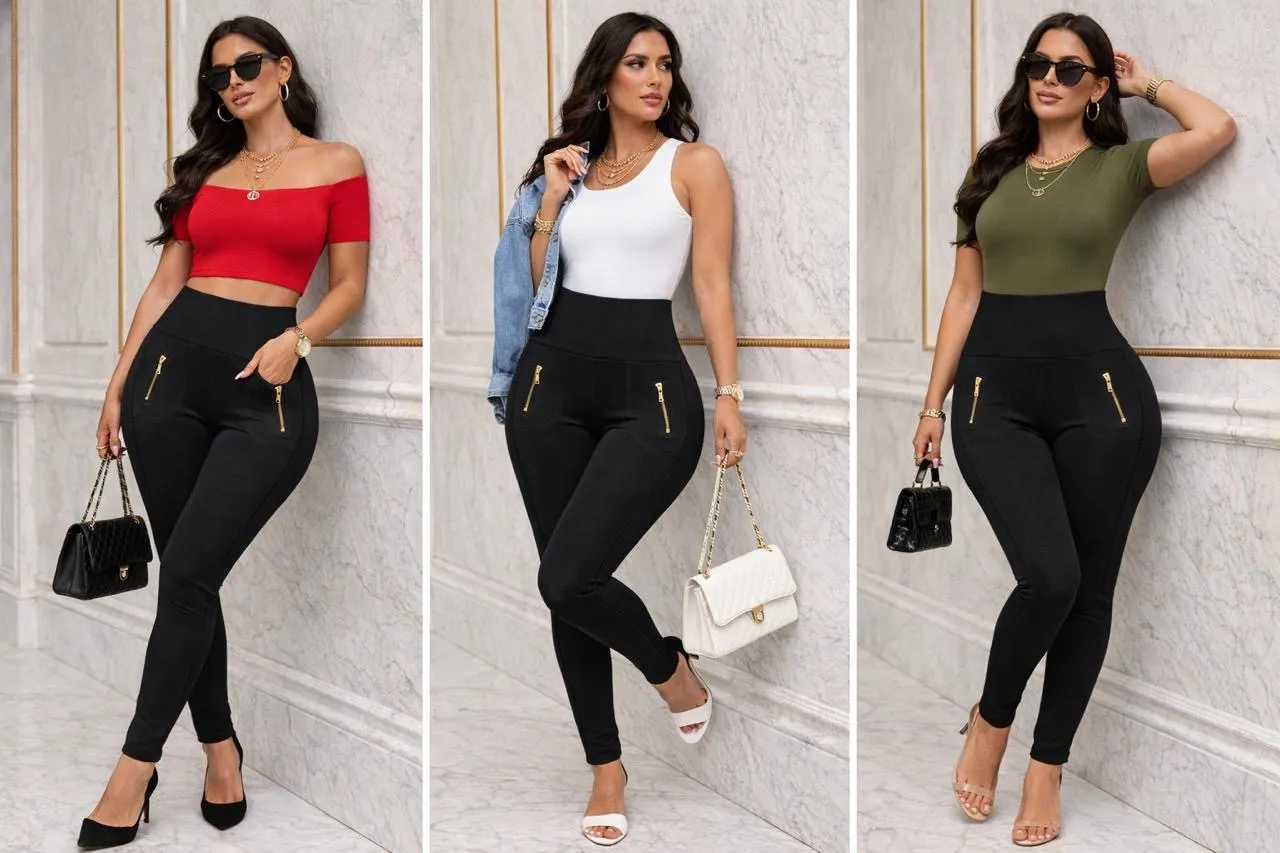 Pantalón Corazón Push Up Moldeador Pretina Alta Negro