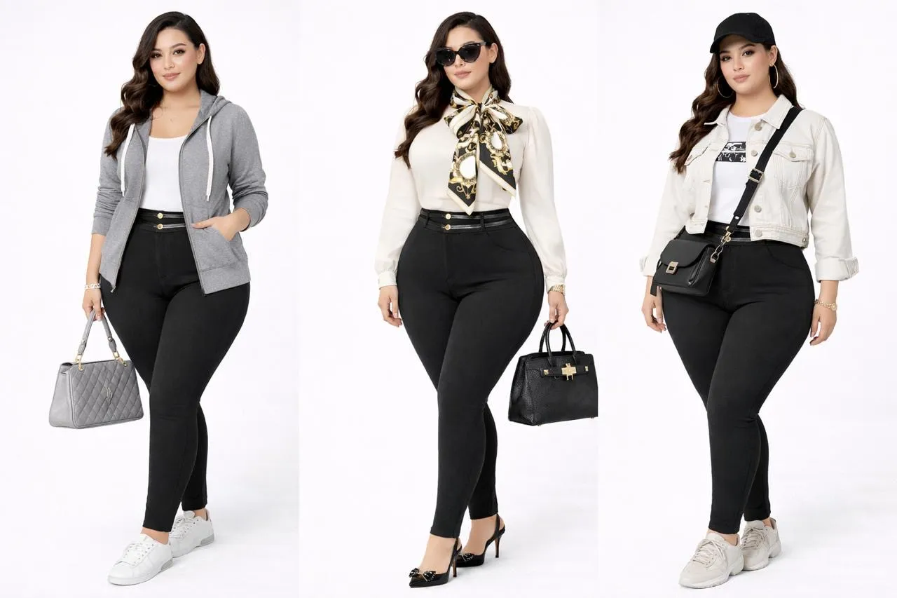 Pantalón Sofy Curvy XXL Pretina Alta Negro