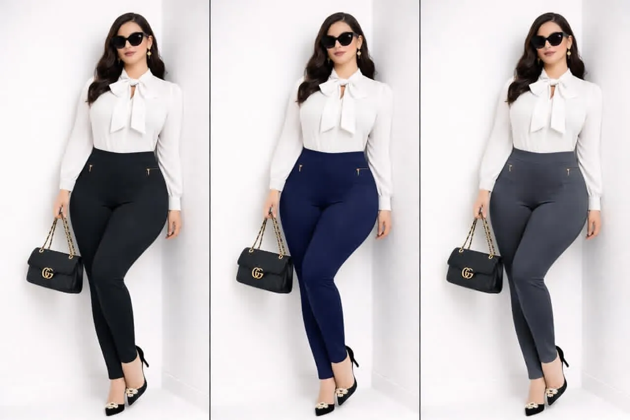 Pantalón vestir stretch curvy – pretina alta