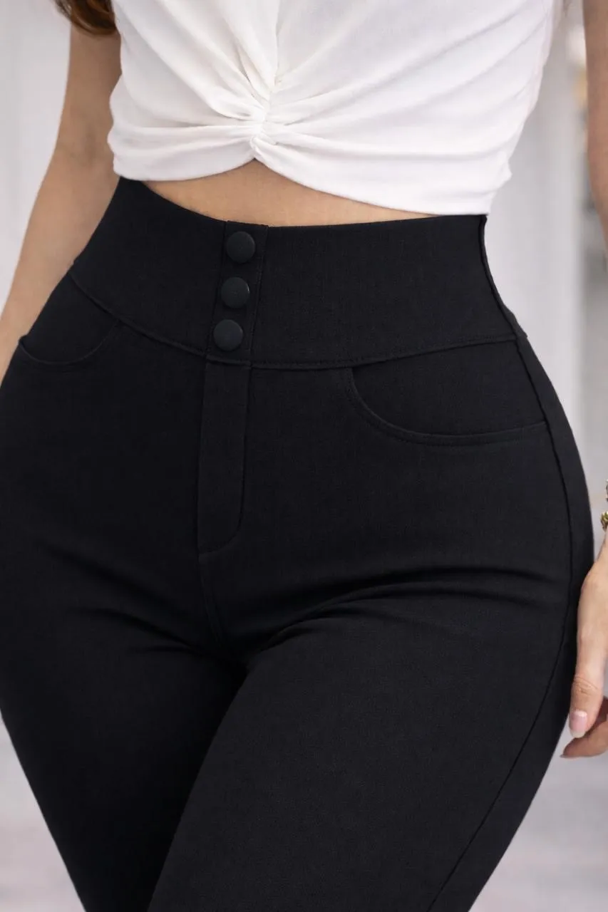 Pantalón Costillero Push Up Modelo Valentina – Negro 