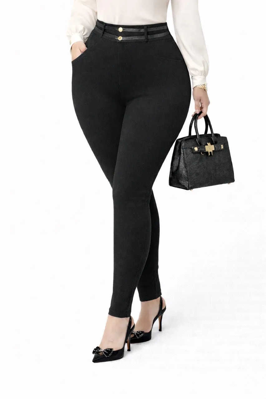 Pantalón Sofy Curvy XXL Pretina Alta Negro