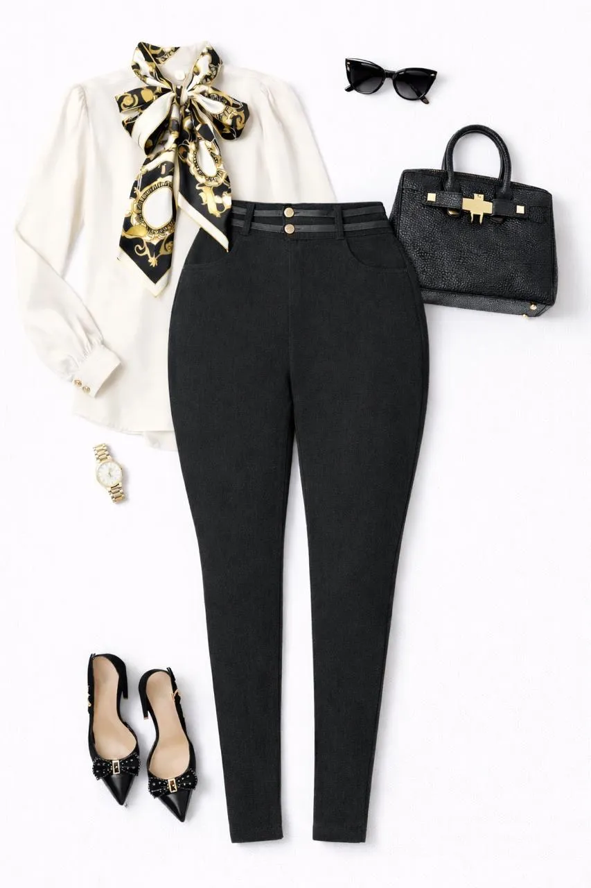 Pantalón Sofy Curvy XXL Pretina Alta Negro